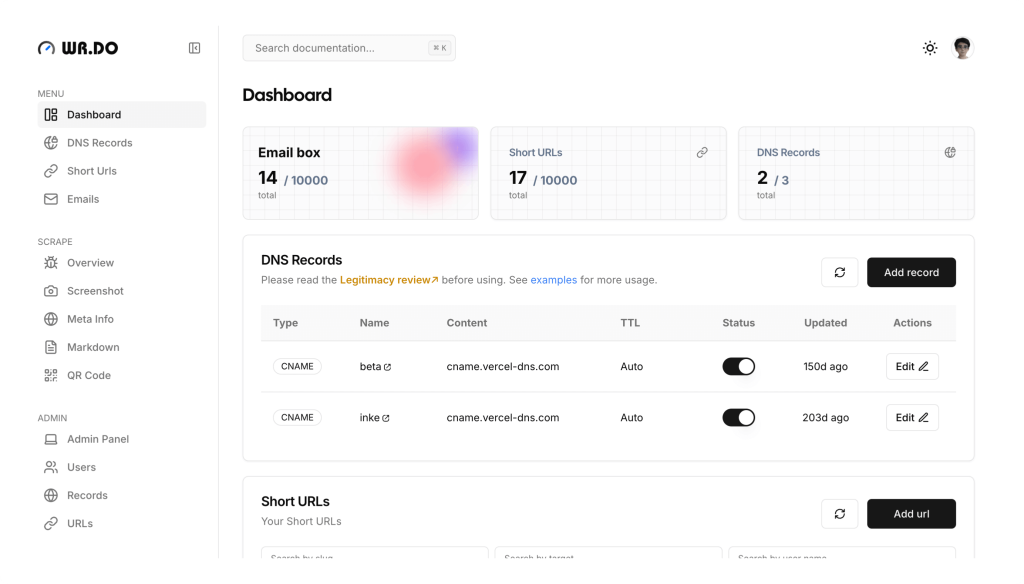 图片[1] - WR.DO 一站式域名服务平台源码 - 跨境日记
